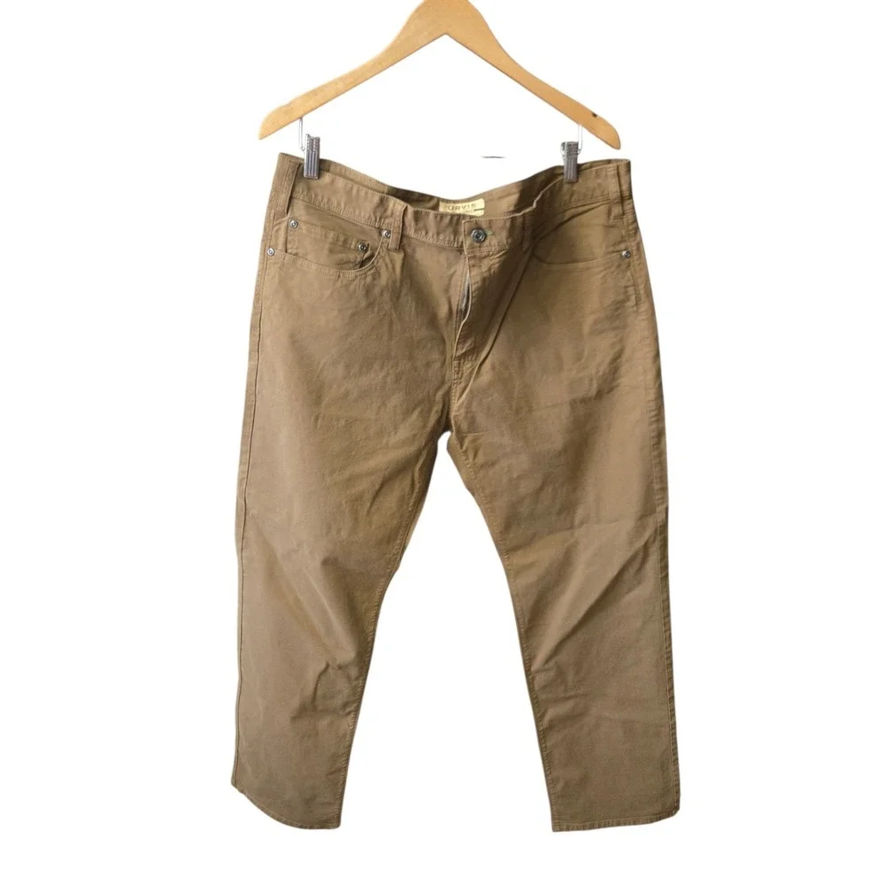 Orvis 38x30 Five Pocket Khaki Pants‎ Brown Cotton Straight Outdoor